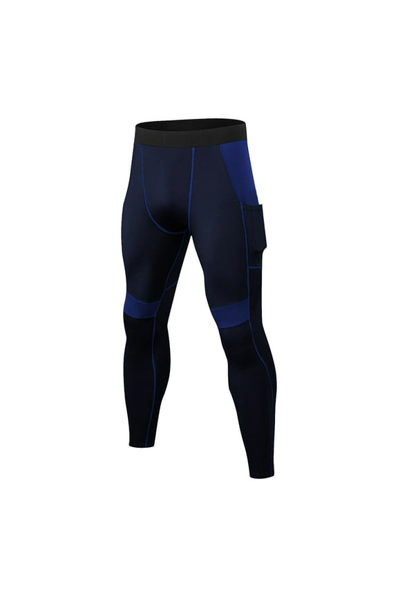 Men Legging Pants Leggings For Sports Gym Athletic Tights Base Layer Fo Running Basketball Training Pocket Base Pants Navy