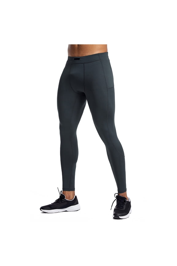 Men Legging Pants Running Tights Leggings Athletic Workout Gym Pant Dark Gray