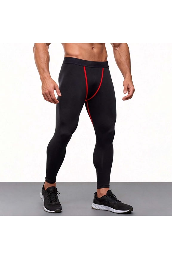 Compression Pants for Men Slim Fit Elastic Waist Trousers Stretchy Quick-Dry Leggings Base Layer Workout Running Sports Tights Gym Athleticwear