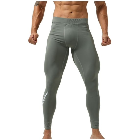 Compression Pants for Men Stretchy Slim-Fit Quick-Dry Running Leggings Trousers Mens Casual Solid Color Elastic Waist Athletic Yoga Pant