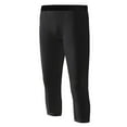 thumbnail image 1 of Compression Pants for Youth Boys Athletic Training 3/4 Capris Tights Pants Kids Basketball Football Base Layer,Black, 1 of 8