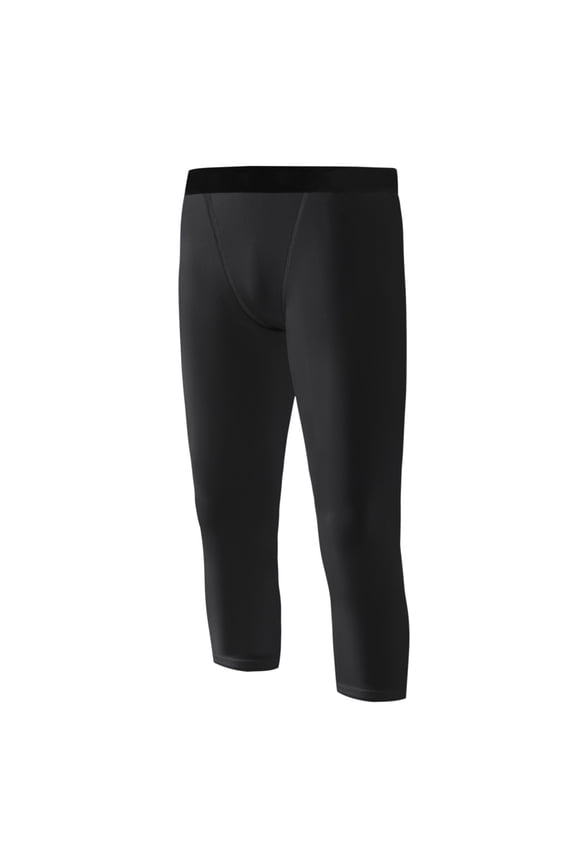 Compression Pants for Youth Boys Athletic Training 3/4 Capris Tights Pants Kids Basketball Football Base Layer,Black