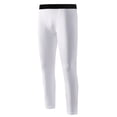 thumbnail image 1 of Compression Pants for Youth Boys Athletic Training Tights Pants Kids Basketball Football Base Layer,White, 1 of 8