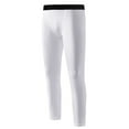 thumbnail image 1 of Compression Pants for Youth Boys Athletic Training Tights Pants Kids Basketball Football Base Layer,White, 1 of 8