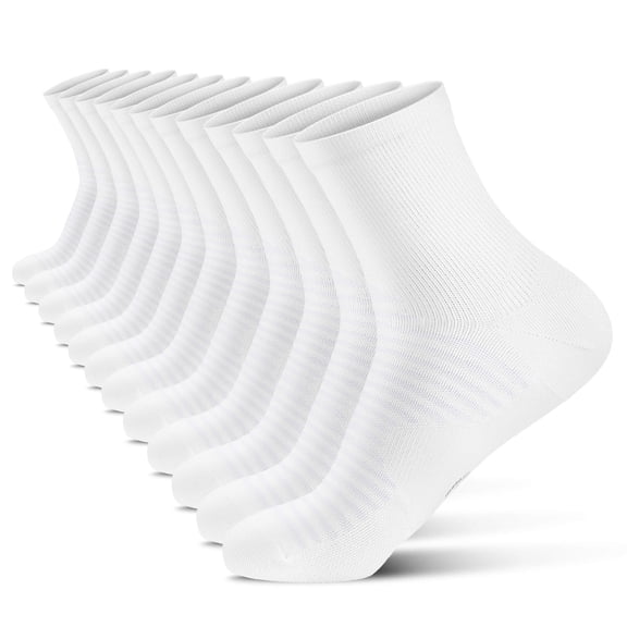 Compression Running Ankle Socks for Men and Women (6 Pairs), Quarter Athletic Socks for Running, Cycling, Golf, Work