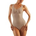 thumbnail image 1 of Compression Shaper Bodysuit. Microfiber Shape Wear. For Slimmer Look & After Cosmetic Surgery. Post-Op Garments. Fine Italian Made Quality & Style (Medium Beige), 1 of 8