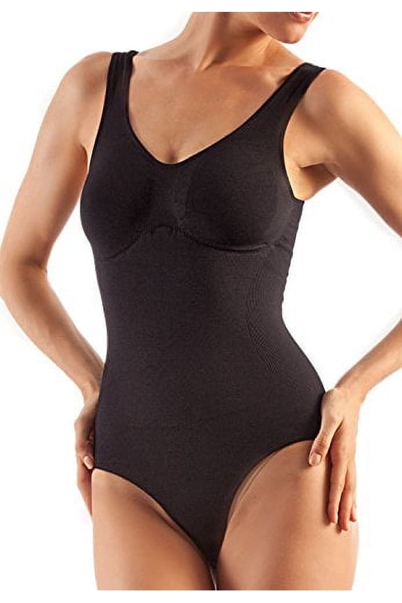 Compression Shaper Bodysuit. Microfiber Shape Wear. For Slimmer Look & After Cosmetic Surgery. Post-Op Garments. Fine Italian Made Quality & Style (X-Large Beige)