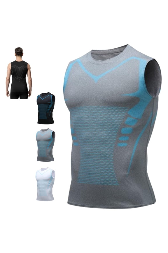 Compression Shirt Men, 2026 New V2 Body Shaper Tank Top with Posture Support, Sleeveless Slimming Undershirt for Instant Confidence and Back Alignment