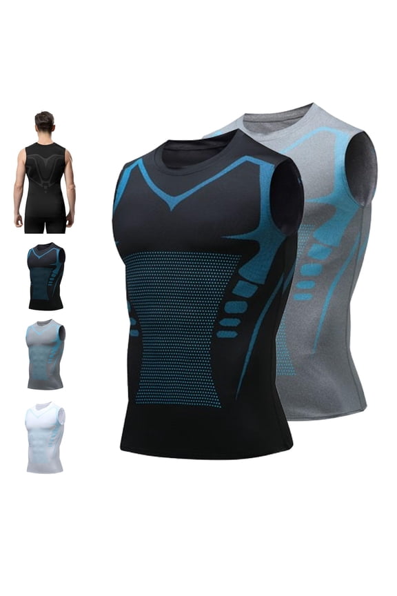 Compression Shirt Men, 2026 New V2 Body Shaper Tank Top with Posture Support, Sleeveless Slimming Undershirt for Instant Confidence and Back Alignment