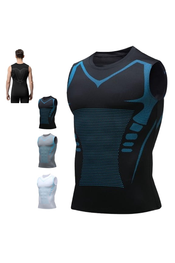 Compression Shirt Men, 2026 New V2 Body Shaper Tank Top with Posture Support, Sleeveless Slimming Undershirt for Instant Confidence and Back Alignment
