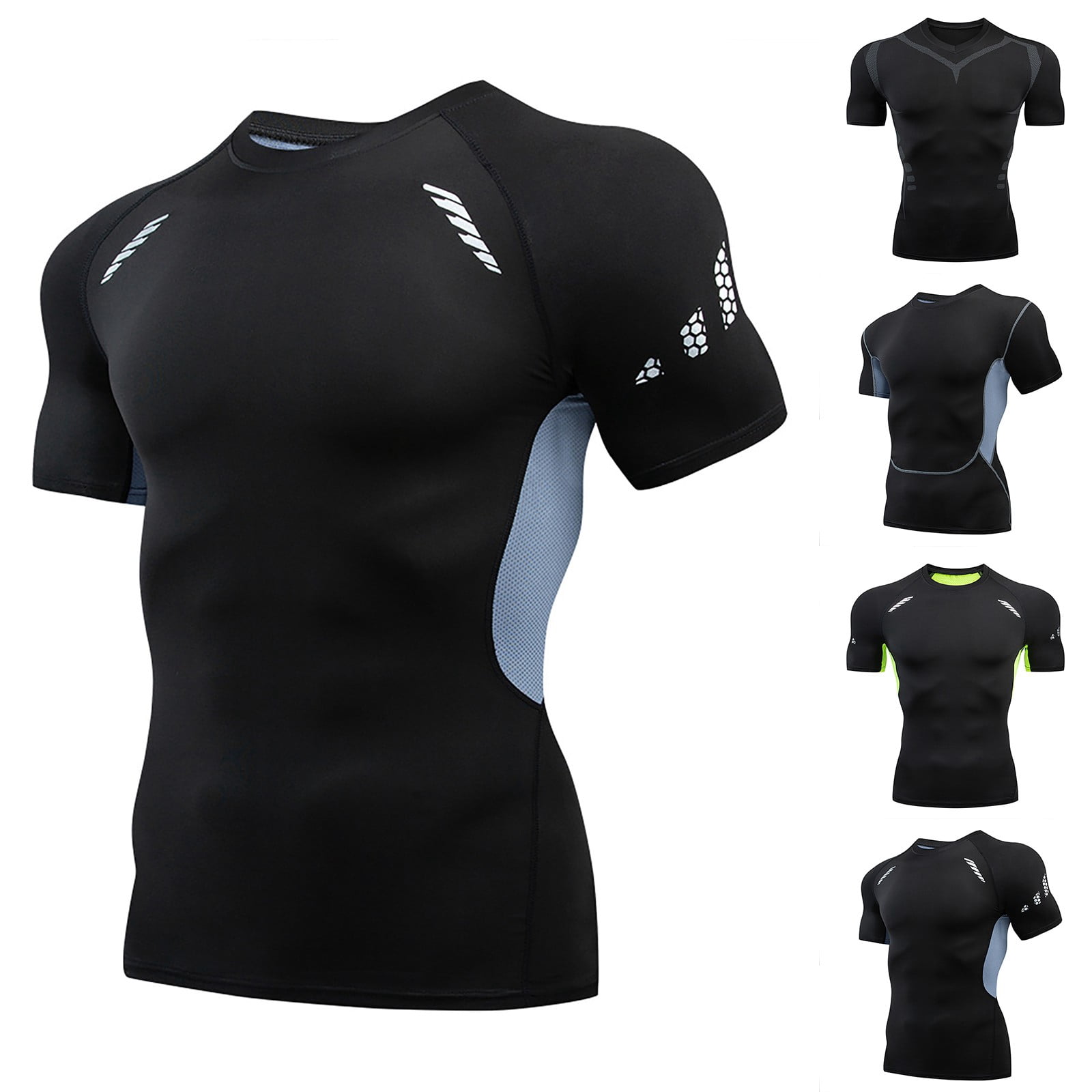 Compression Shirt Men Athletic Compression Tops Cool Dry Workout T ...