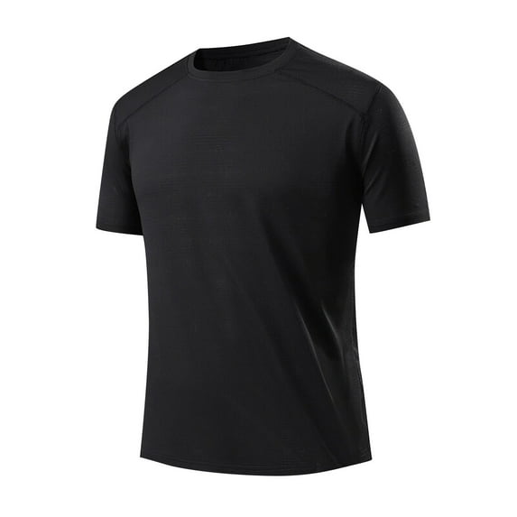Compression Shirt Men Qiggri Man Solid-Color Casual Sport Loose Short Sleeve Round-Neck Blouses Top Men Shirts Casual