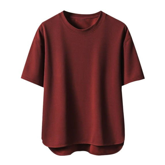 Compression Shirt Men Qiggri Men's Home Top Solid Color Casual T - Shirt Round Neck Pullover Imitation Cotton Short Sleeve Top Summer Shirts