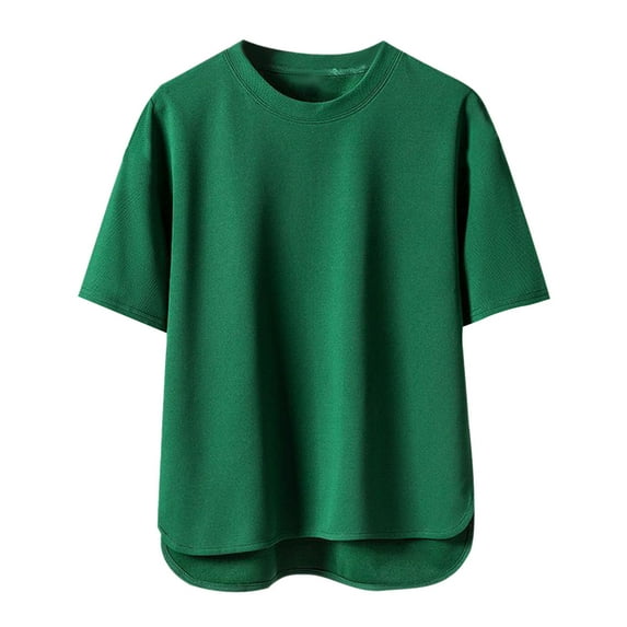 Compression Shirt Men Qiggri Men's Home Top Solid Color Casual T - Shirt Round Neck Pullover Imitation Cotton Short Sleeve Top Summer Shirts