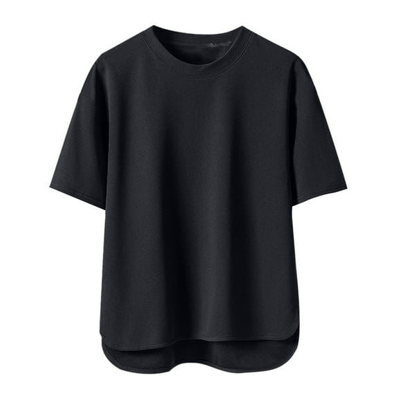 Compression Shirt Men Qiggri Men's Home Top Solid Color Casual T - Shirt Round Neck Pullover Imitation Cotton Short Sleeve Top Summer Shirts