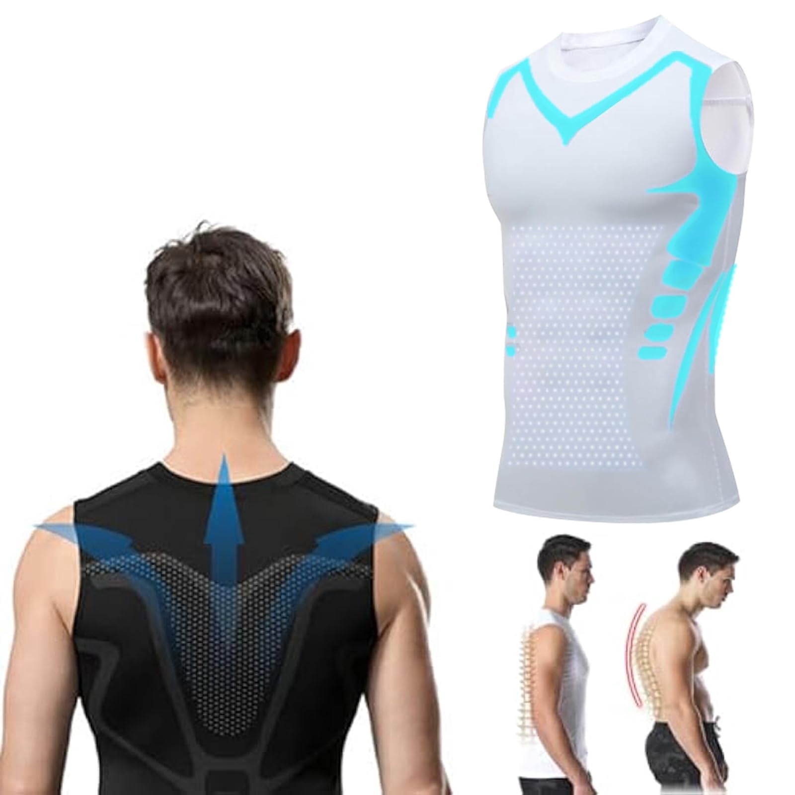 Compression Shirt Men, Shape Wear Shirt, Sleeveless Ionic Shapewear ...