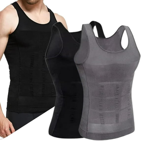 Compression Shirt Men Shapewear Slimming Body Shaper Vest Workout Tank Top Undershir Compression Shirt Men, Lightweight, Breathable and Elastic