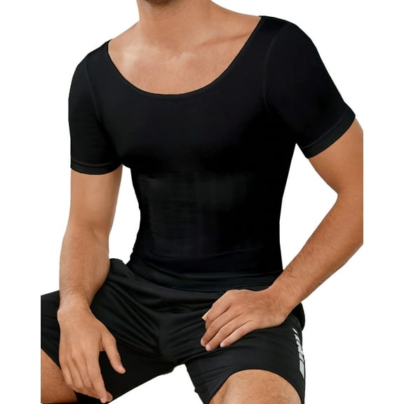 Compression Shirt Men Shapewear - Slimming Undershirt Body Shaper Top Workout Shirts