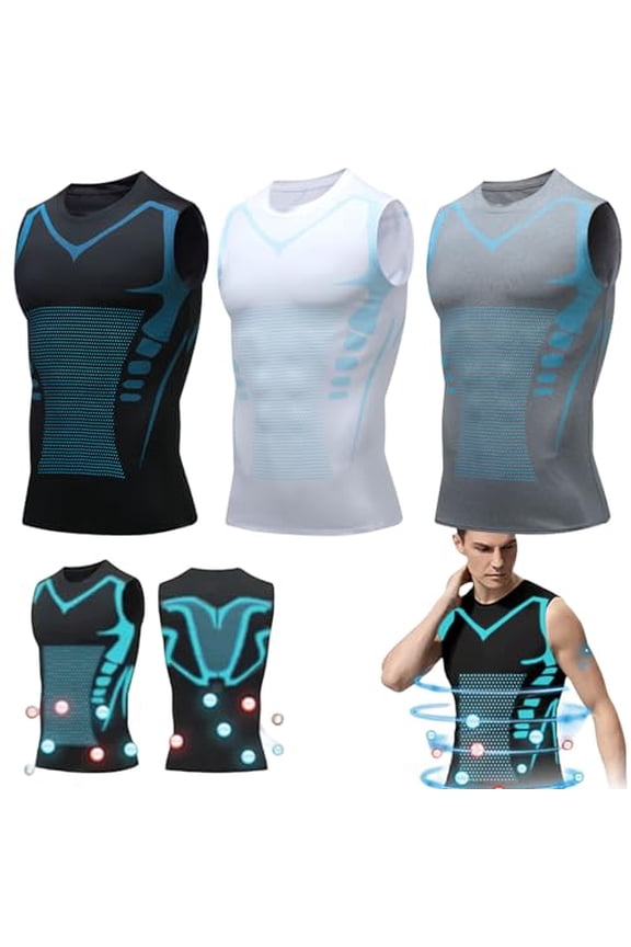 Compression Shirt Men, Sleeveless Breathable Shapewear Vest for Chest Support Gym Training Running, Mens Compression Shirt for Daily Wear