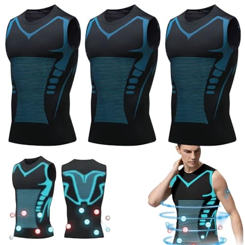 Compression Shirt Men, Sleeveless Breathable Shapewear Vest for Chest Support Gym Training Running, Mens Compression Shirt for Daily Wear