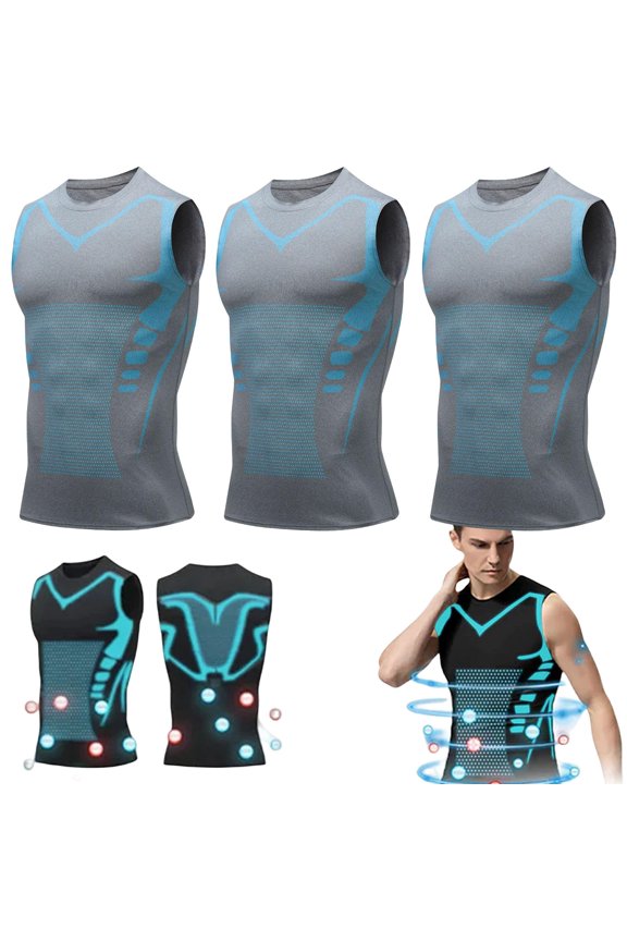 Compression Shirt Men, Sleeveless Breathable Shapewear Vest for Chest Support Gym Training Running, Mens Compression Shirt for Daily Wear