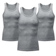 thumbnail image 1 of Compression Shirt Men Slimming Body Shaper Tummy Control Vest Workout Tank Top Shapewear 3 Pack Size 3XL Gray, 1 of 4