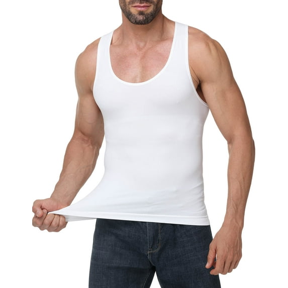 Compression Shirt Men Slimming Undershirt Body Shaper Vest, Gynecomastia Compression Tank Top, Shapewear Tummy Control