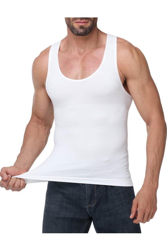 Compression Shirt Men Slimming Undershirt Body Shaper Vest, Gynecomastia Compression Tank Top, Shapewear Tummy Control