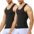 thumbnail image 1 of 2 Pack Mens Compression Shirt Slimming Body Shaper Gynecomastia Tummy Control Workout Tank Top Undershirt, 1 of 8