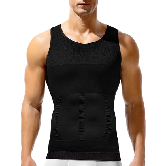 Compression Shirt for Men Slimming Body Shaper Tank Top Tummy Control Undershirt Abdomen Workout Vest