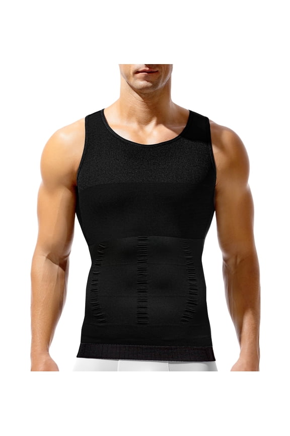 Compression Shirt for Men Slimming Body Shaper Tank Top Tummy Control Undershirt Abdomen Workout Vest
