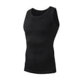 thumbnail image 1 of Men's Compression Shirt Stretch Tank Top Undershirt Abdomen Workout Vest, Black, AK5315, 1 of 7