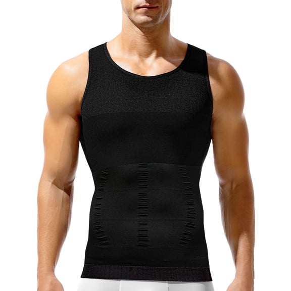 Compression Shirt for Men Slimming Body Shaper Tank Top Tummy Control Undershirt Abdomen Workout Vest