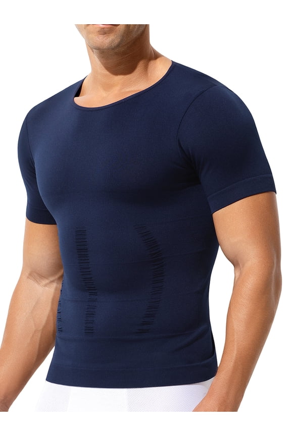 Compression Shirt for Men Slimming Shapewear Tummy Control Compression Undershirt Breathable Body Shaper for Workout Gym Daily