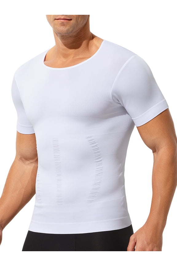 Compression Shirt for Men Slimming Shapewear Tummy Control Compression Undershirt Breathable Body Shaper for Workout Gym Daily