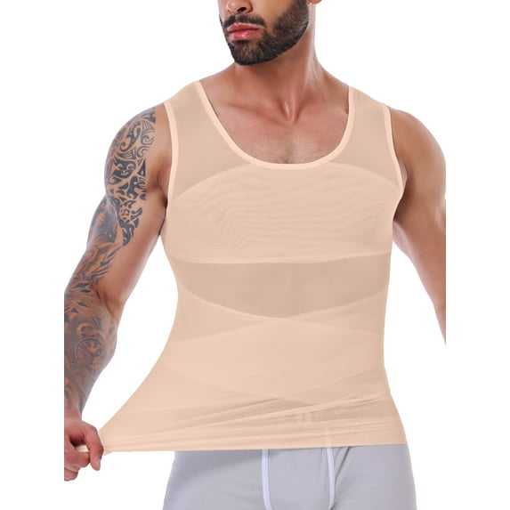 Compression Shirt for Men Slimming Undershirt Body Shaper Tank top for gynomastica Sleeveless Tummy Control Shapewear Vest Men