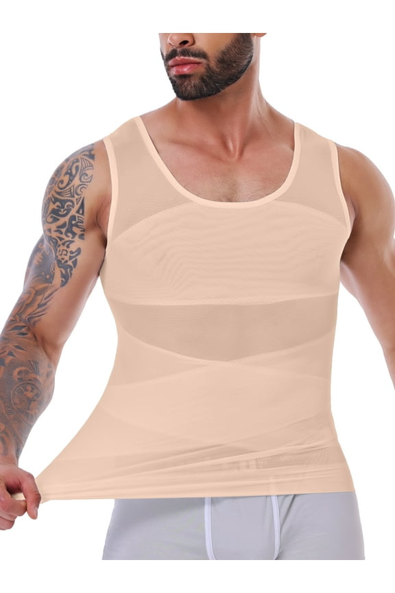 Compression Shirt for Men Slimming Undershirt Body Shaper Tank top for gynomastica Sleeveless Tummy Control Shapewear Vest Men