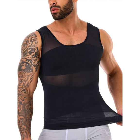 Compression Shirt for Men Slimming Undershirt Body Shaper Tank top for gynomastica Sleeveless Tummy Control Shapewear Vest Men