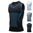 thumbnail image 1 of Compression Shirts For Men Sleeveless Stretch Quick Dry Body Shaper Tank Top Tummy Control Undershirt for Fitness Running Daily Use,Black, 1 of 7