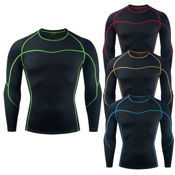 Compression Shirts Men Long Sleeve Athletic Workout Shirt Quick Dry Base Layer T Shirts Gym Running Tops for Basketball