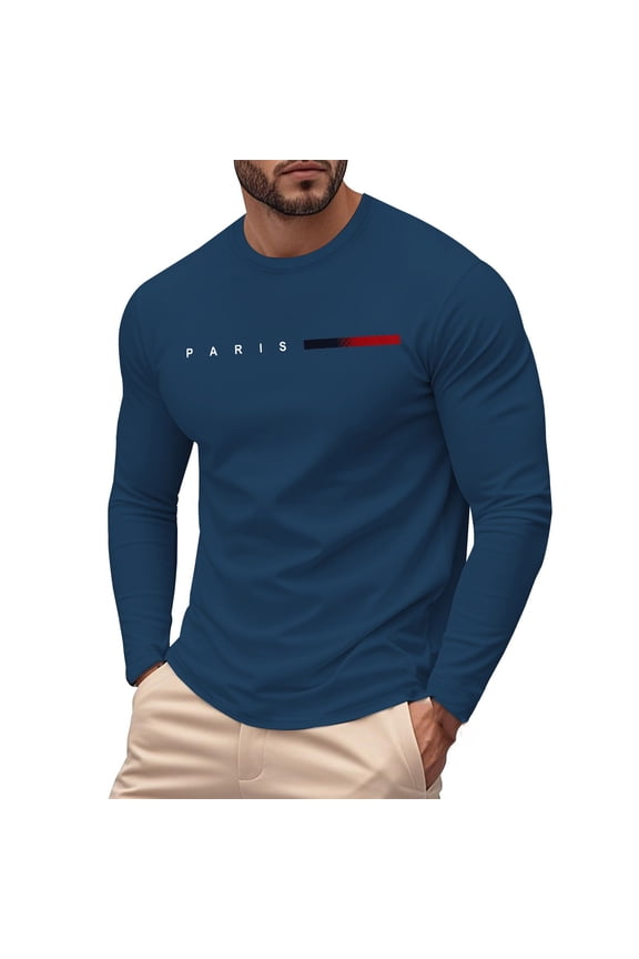Compression Shirts for Men Workout Athletic Fit Gym Training Wear A New Men's Casual Fashionable And Breathable Large Sized Printed Long Sleeved T Shirt Base Layer