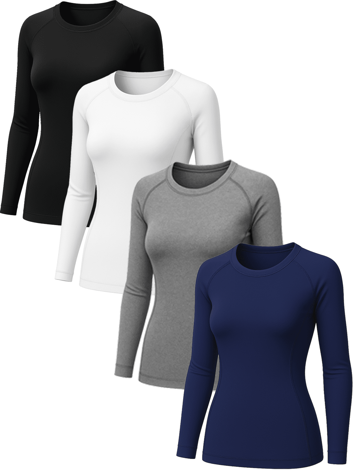 Roxilon 4 Pack Woman's Long Sleeve Athletic Sun Shirts Underscrub ...