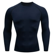 JIYUGALA Compression Shirts for Men Athletic Long Sleeve Base Layer Workout Rash Guard Shirt