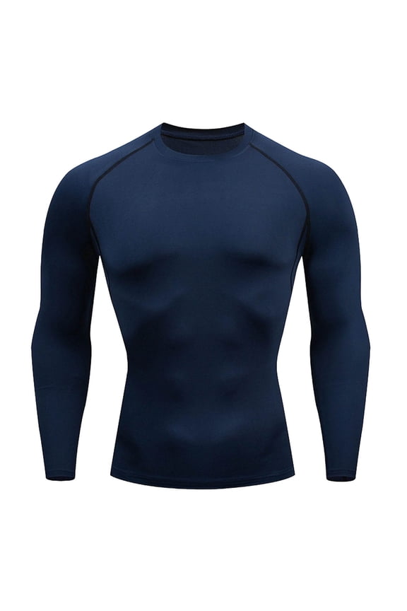 Compression Shirts for Men - Long Sleeve Workout Base Layer Athletic Gym Tops Slim Fitted Running Undershirts