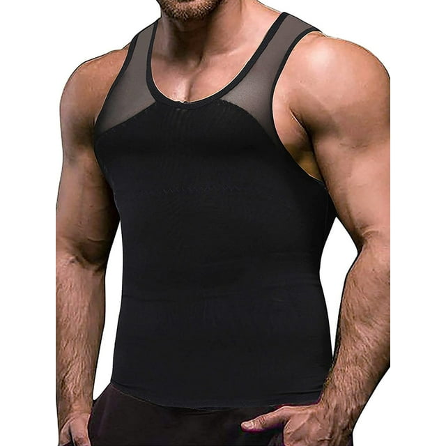 Compression Shirts for Men to Hide Moobs Slimming Body