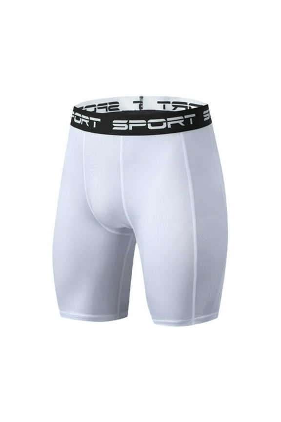 Compression Shorts Men Performance Base Layer for Running, Biking Sports Tights Underwear for Workout Mesh Shorts Men White M