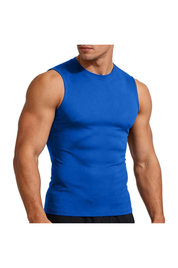 Compression Sleeveless Shirt Men - Ice Silk Athletic Quick Dry Tank Top Base Layer for Gym Basketball Sports