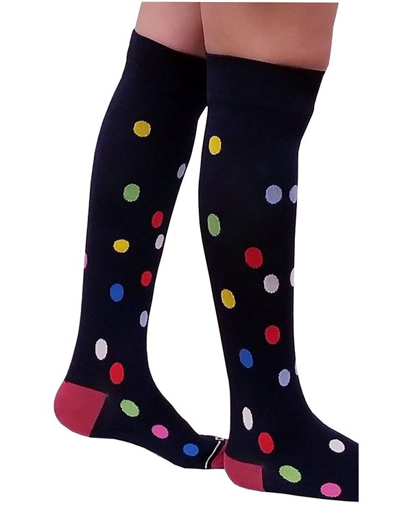 Compression Socks ( 1 pair ) 15-20 mm Hg for Women & Men Graduated Supports Fashion Novelty Design Stocking
