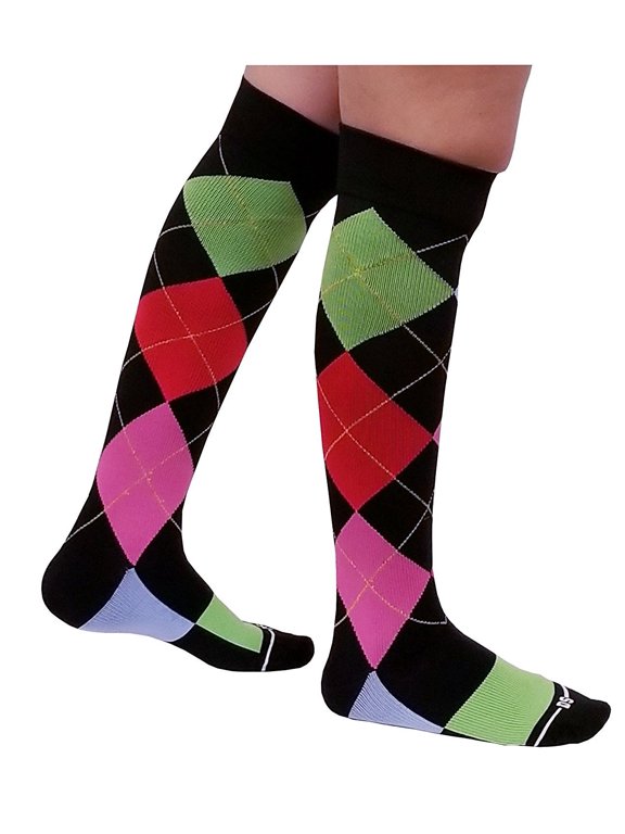 Compression Socks ( 1 pair ) 15-20 mm Hg for Women & Men Graduated Supports Fashion Novelty Design Stocking