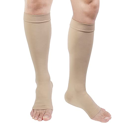 Compression Socks, 2030 mmHg Graduated KneeHi Compression Stockings for Unisex, Open Toe